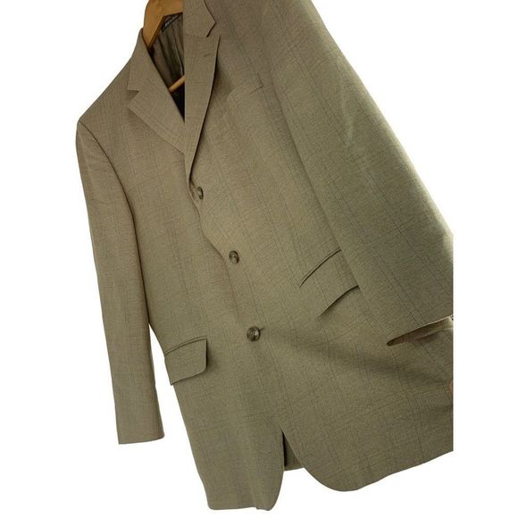 Oscar De La Renta Sport Coat 42R Silk Linen Wool 3 Button EUC 6343 Ventless - Picture 1 of 9